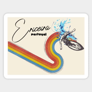 Retro 70s/80s Style Rainbow Surfing Wave Portugal Magnet